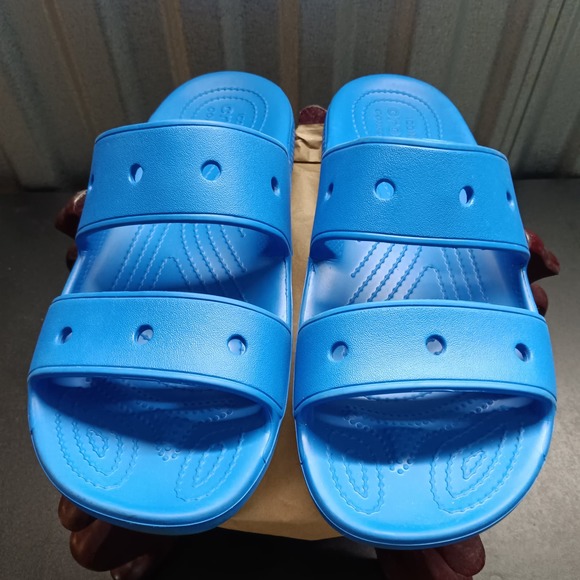 Crocs Adult Unisex Classic Slip On Sandals Royal Blue - Picture 2 of 5